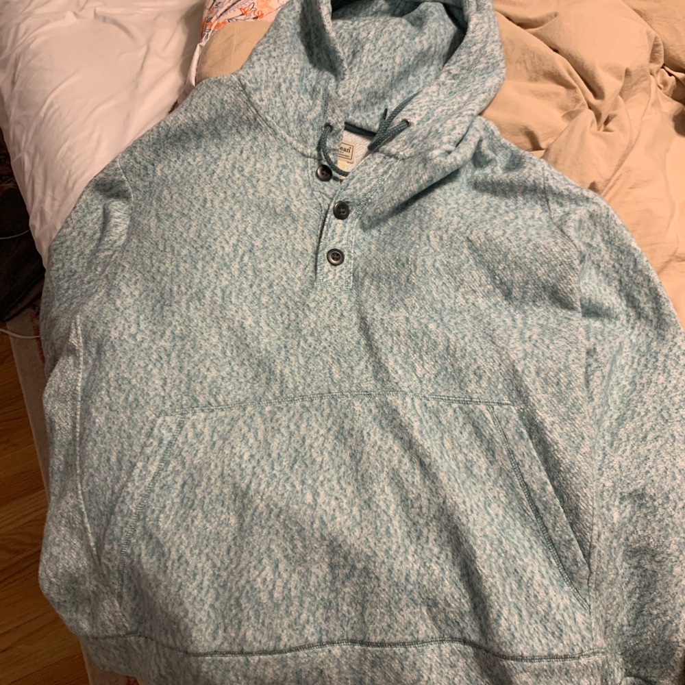 Men's Light Green Hooded Sweater